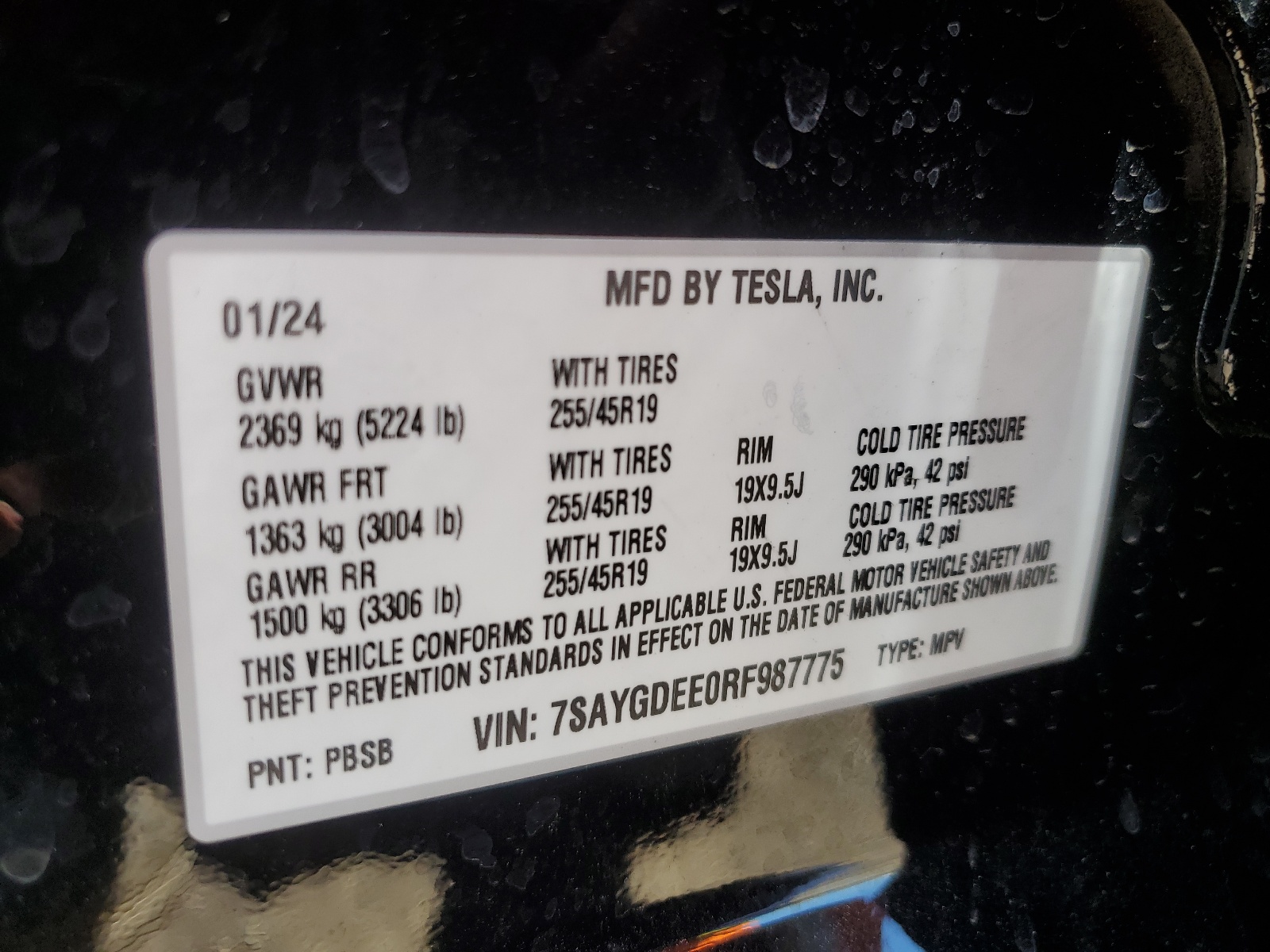 7SAYGDEE0RF987775 2024 Tesla Model Y