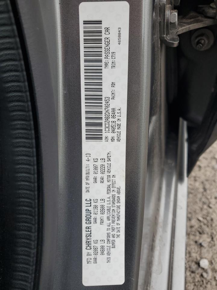 2013 Dodge Avenger Se VIN: 1C3CDZAB2DN702453 Lot: 60802554