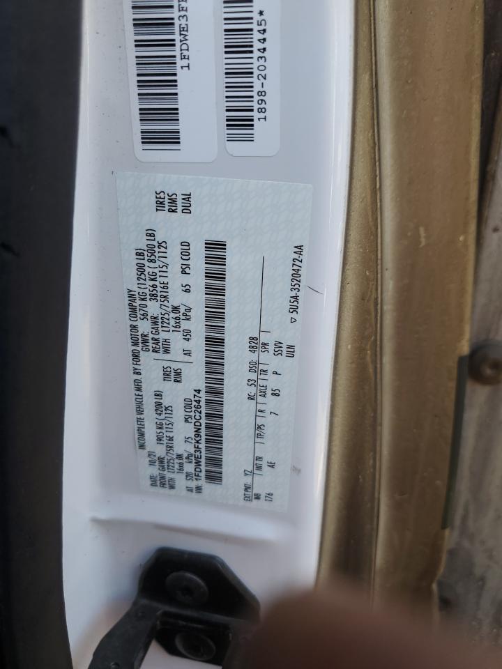 2022 Ford Econoline E350 Super Duty Cutaway Van VIN: 1FDWE3FK9NDC26474 Lot: 58384044