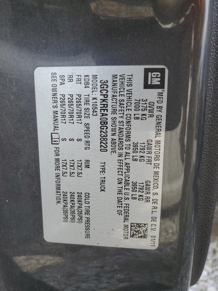 2011 Chevrolet Silverado K1500 Ls VIN: 3GCPKREA0BG238220 Lot: 57282514