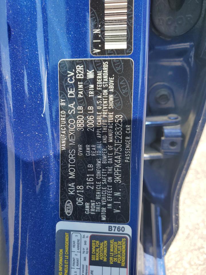 2018 Kia Forte Lx VIN: 3KPFK4A75JE283253 Lot: 60875174