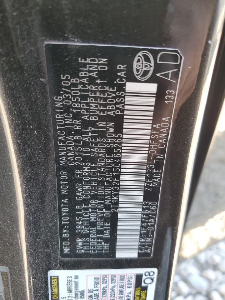 2005 Toyota Corolla Matrix Xrs VIN: 2T1KY32E15C465265 Lot: 60524314