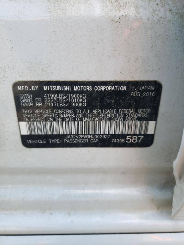 2017 Mitsubishi Lancer Es VIN: JA32V2FW3HU002927 Lot: 61206494