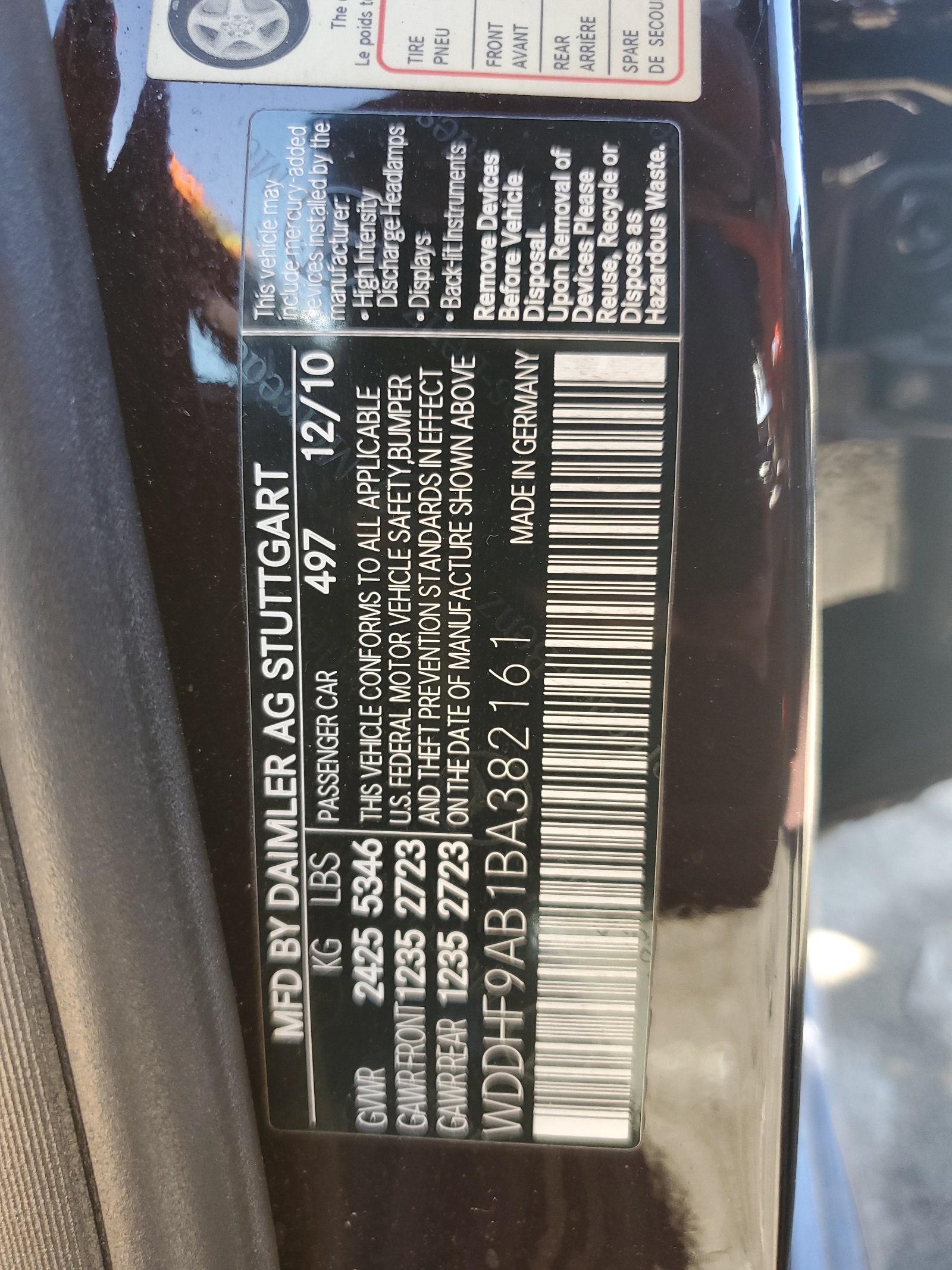 WDDHF9AB1BA382161 2011 Mercedes-Benz E 550 4Matic