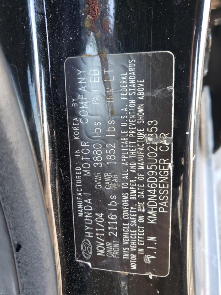 2005 Hyundai Elantra Gls VIN: KMHDN46D95U022353 Lot: 57031944