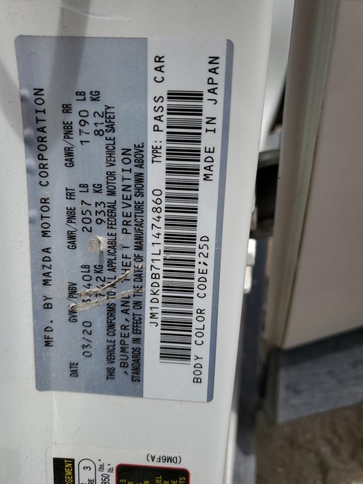 2020 Mazda Cx-3 Sport VIN: JM1DKDB71L1474860 Lot: 59465254