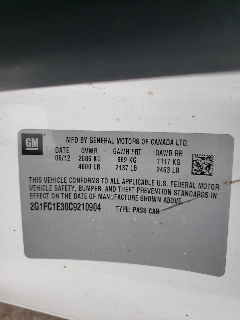 2G1FC1E30C9210904 2012 Chevrolet Camaro Lt