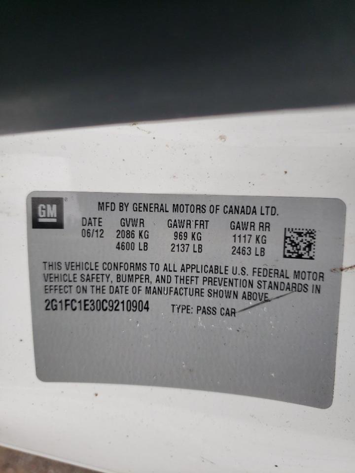 2012 Chevrolet Camaro Lt VIN: 2G1FC1E30C9210904 Lot: 57717974