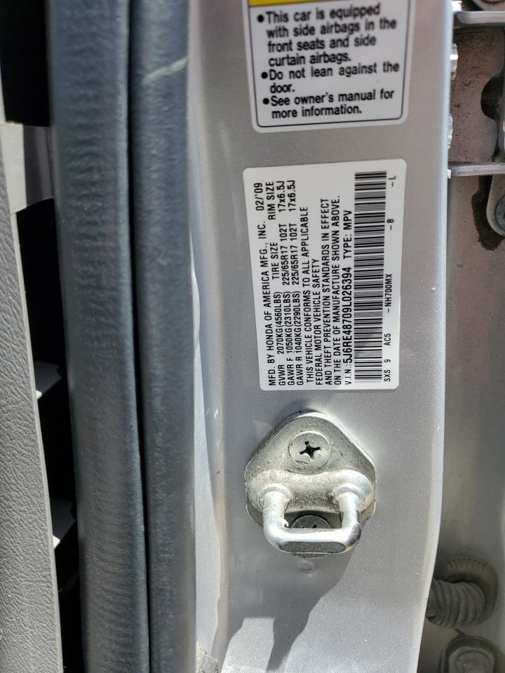 2009 Honda Cr-V Exl VIN: 5J6RE48709L026394 Lot: 58738854