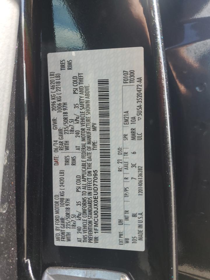 2014 Ford Escape Titanium VIN: 1FMCU0JX0EUD77095 Lot: 60102694