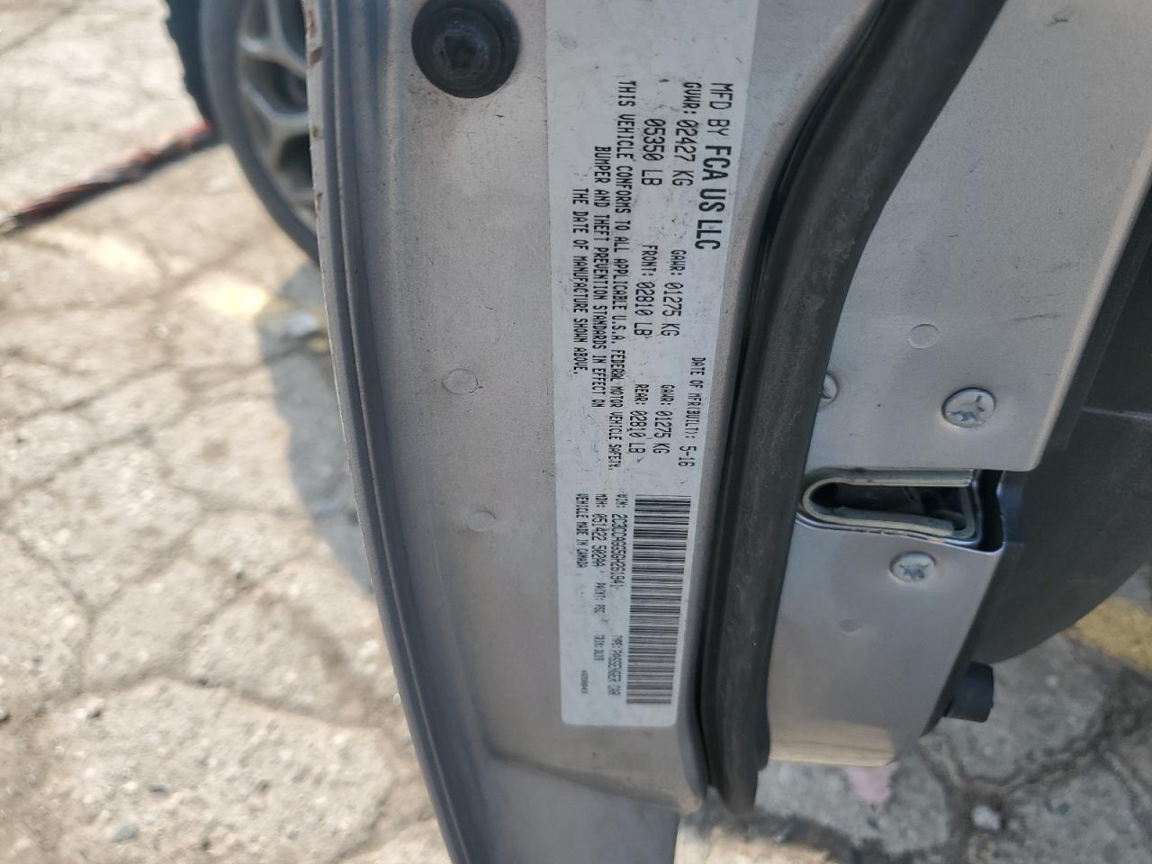 2016 Chrysler 300 S VIN: 2C3CCAGG5GH261941 Lot: 58976474