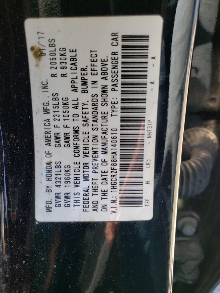 1HGCR2F88HA140610 2017 Honda Accord Exl