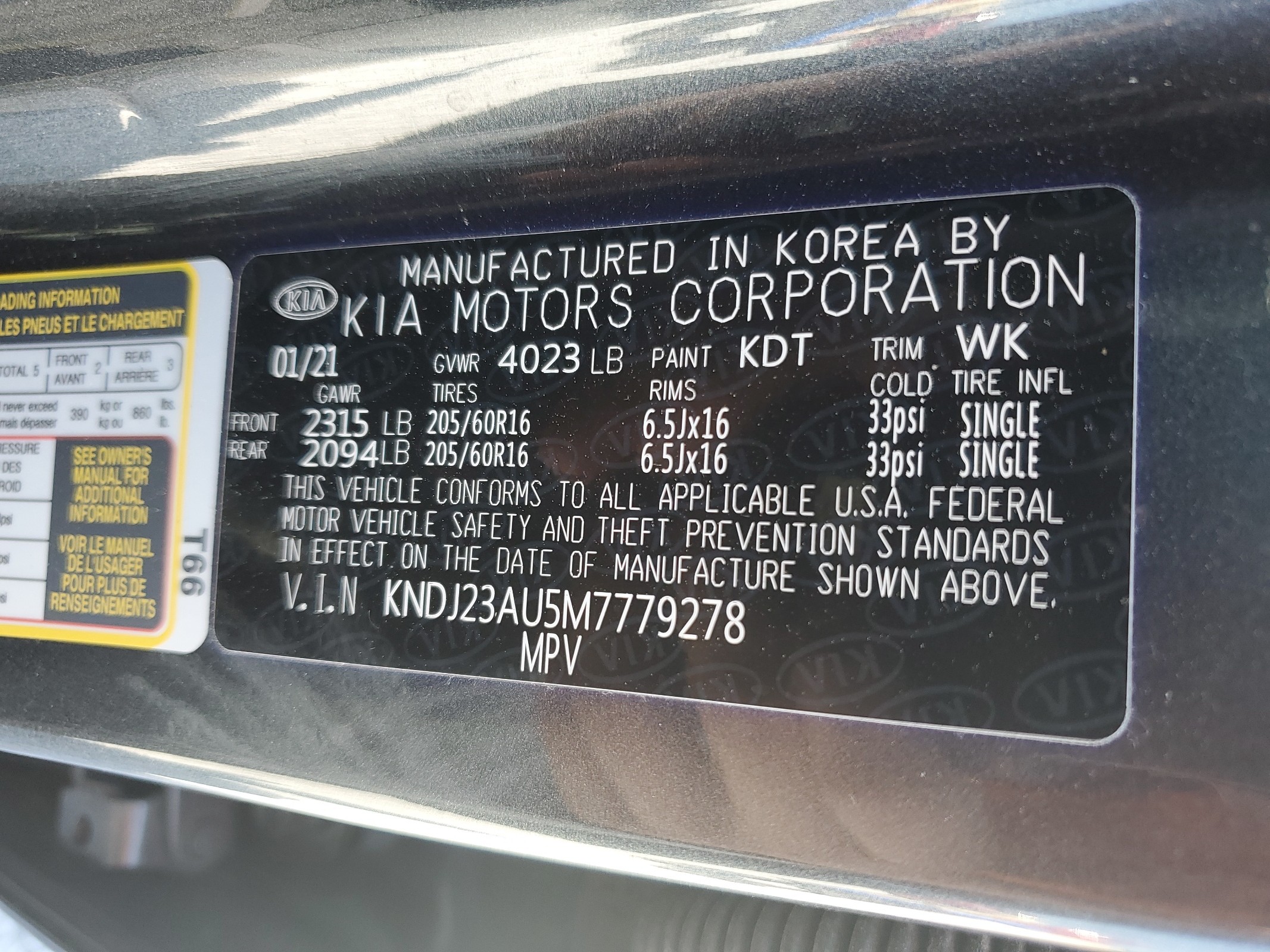 KNDJ23AU5M7779278 2021 Kia Soul Lx