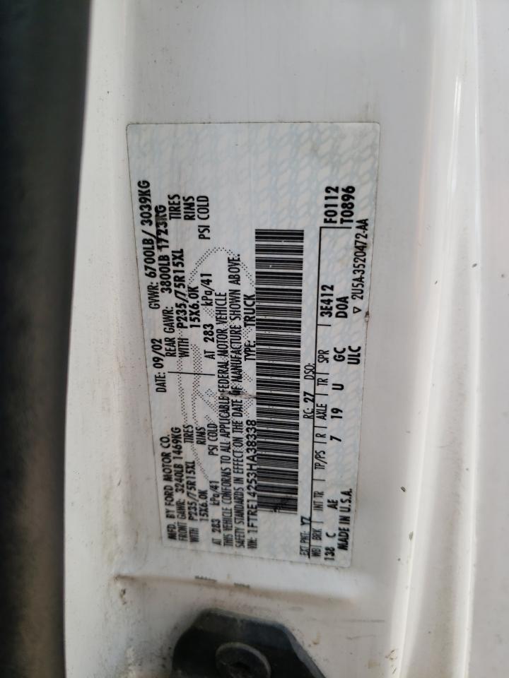 2003 Ford Econoline E150 Van VIN: 1FTRE14253HA38338 Lot: 57028524