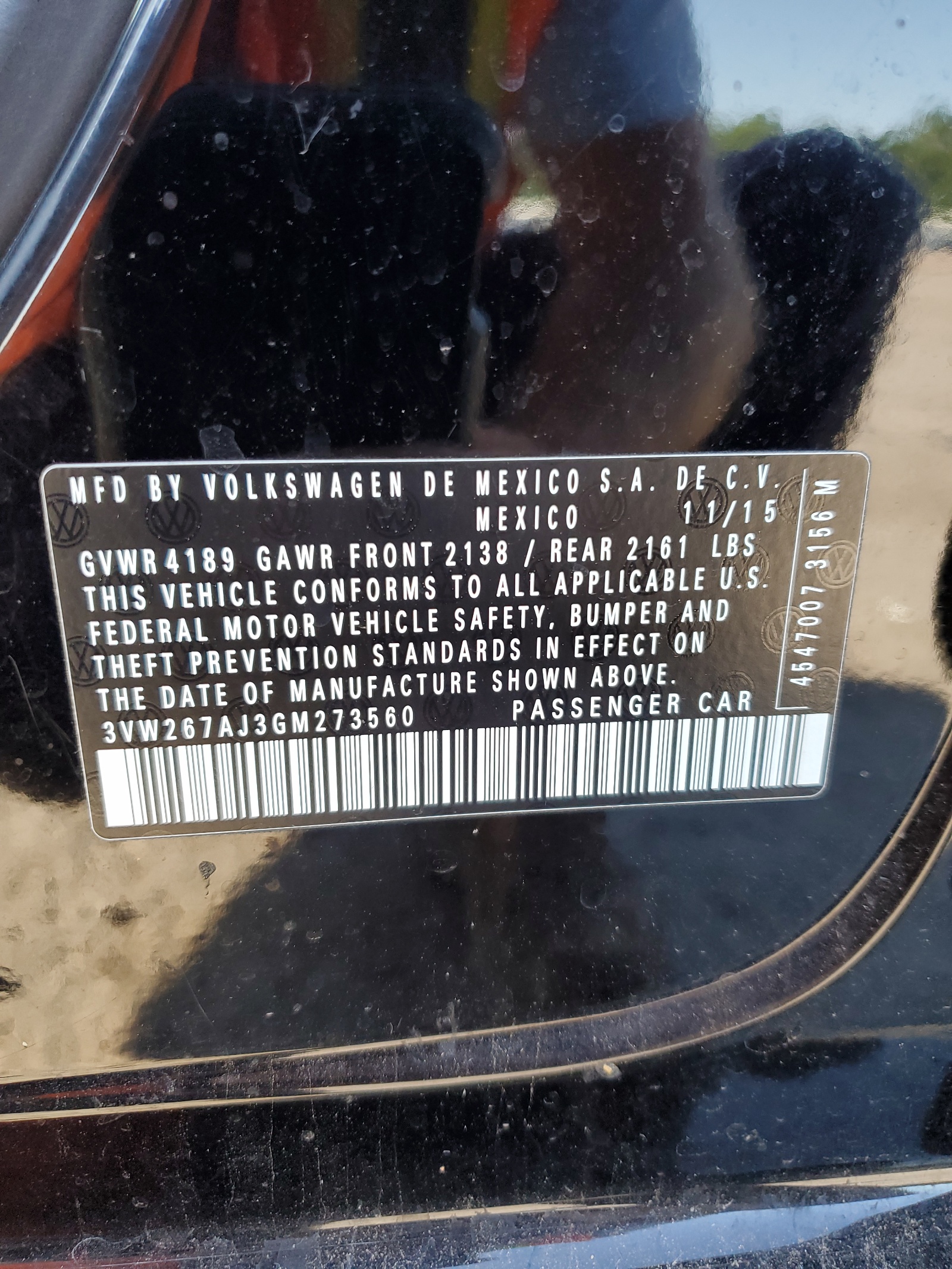 3VW267AJ3GM273560 2016 Volkswagen Jetta S