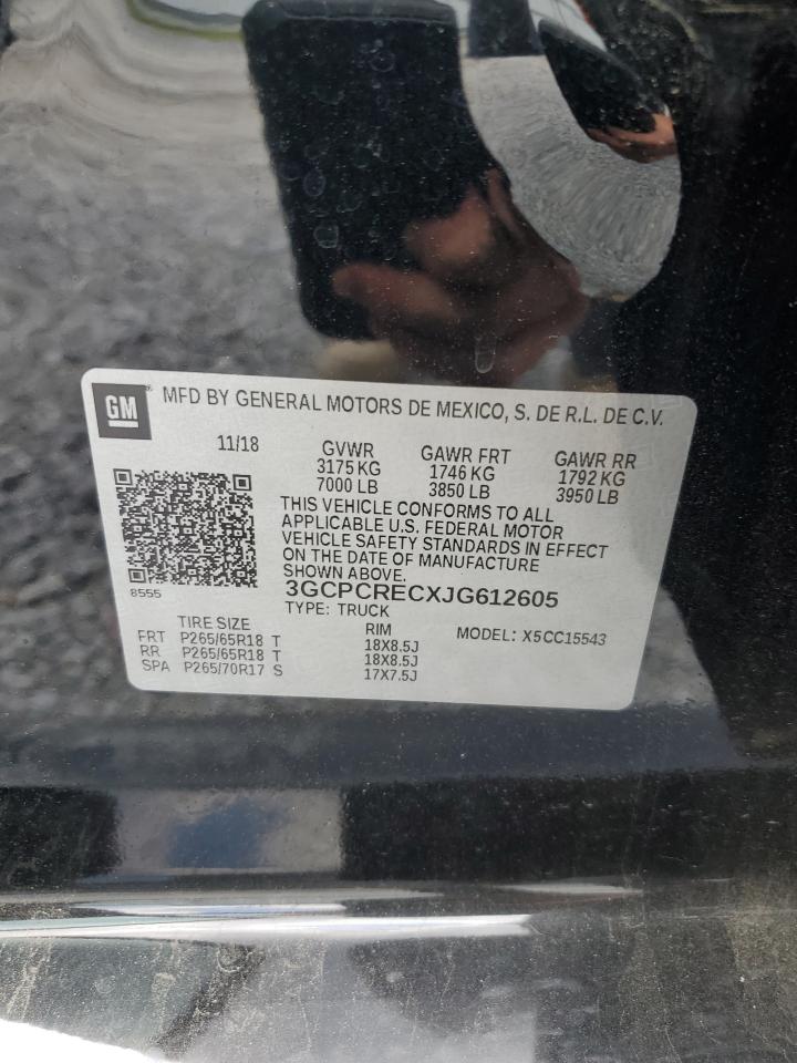 2018 Chevrolet Silverado C1500 Lt VIN: 3GCPCRECXJG612605 Lot: 59225214