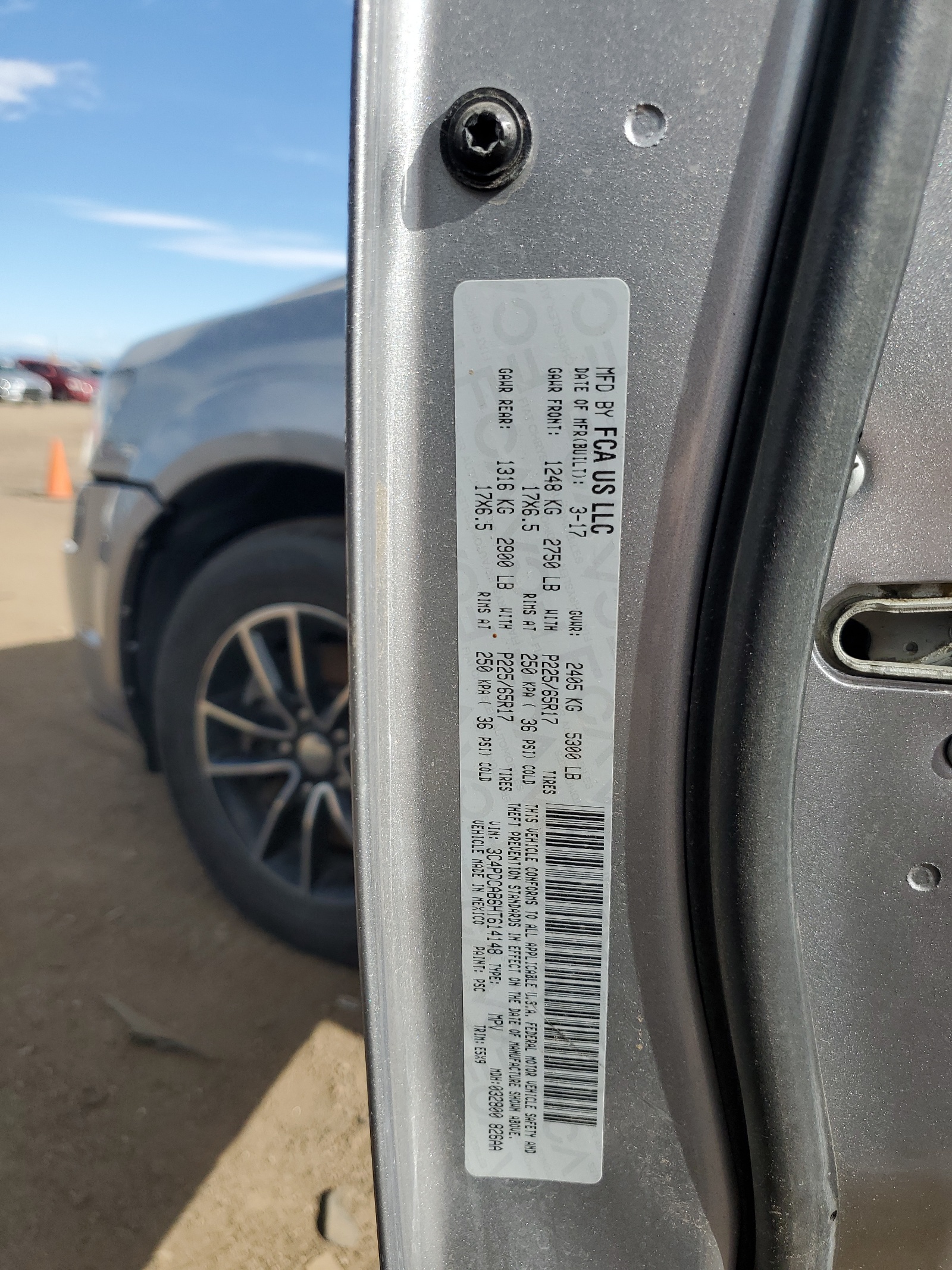 3C4PDCAB6HT614148 2017 Dodge Journey Se