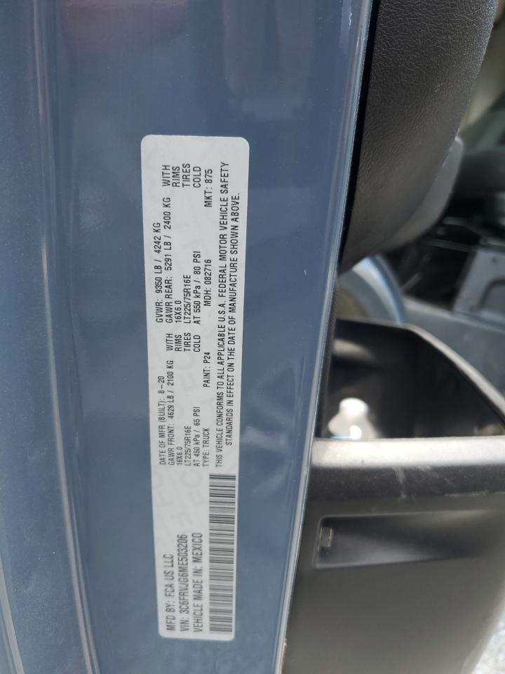 2021 Ram Promaster 3500 3500 High VIN: 3C6FRVJG6ME503206 Lot: 58922574