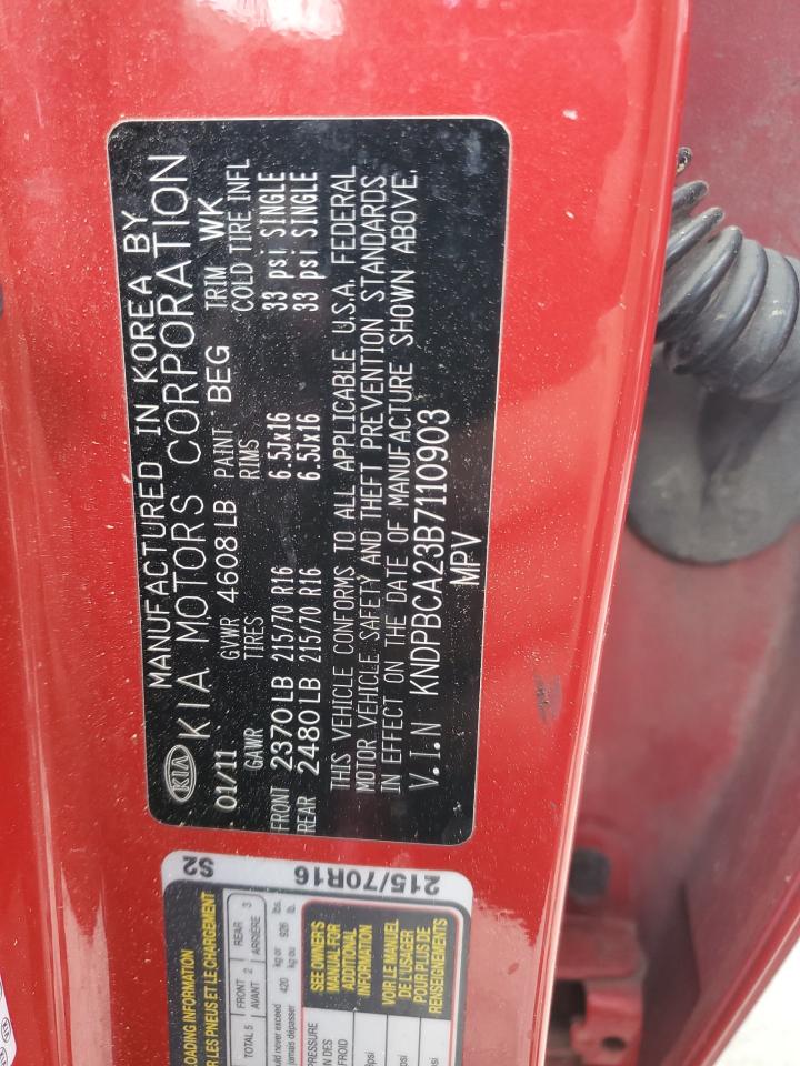 2011 Kia Sportage Lx VIN: KNDPBCA23B7110903 Lot: 57615994