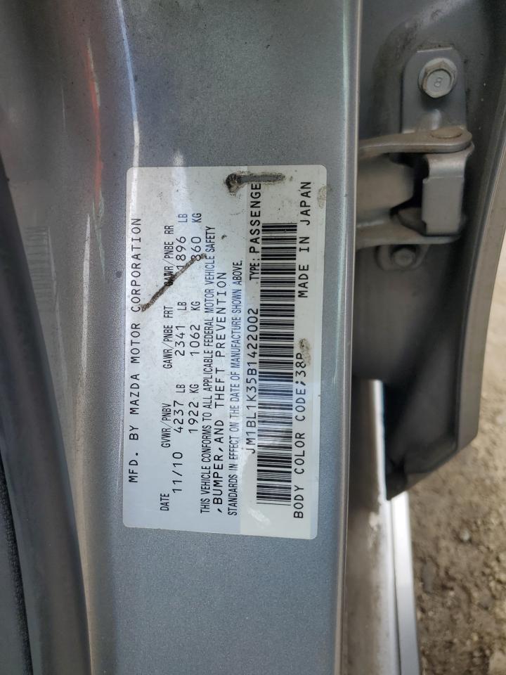 2011 Mazda Speed 3 VIN: JM1BL1K35B1422002 Lot: 60883934