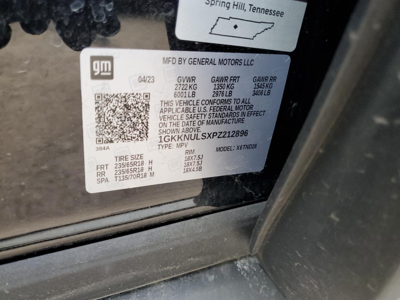 2023 GMC Acadia Slt VIN: 1GKKNULSXPZ212896 Lot: 57657364