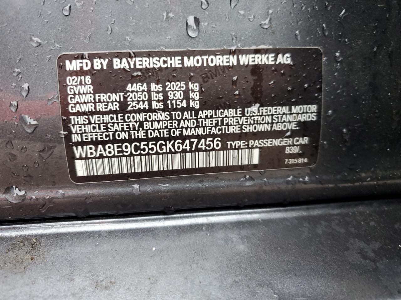 WBA8E9C55GK647456 2016 BMW 328 I Sulev