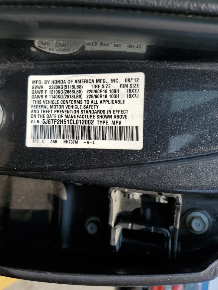 2012 Honda Crosstour Exl VIN: 5J6TF2H51CL012002 Lot: 59942684