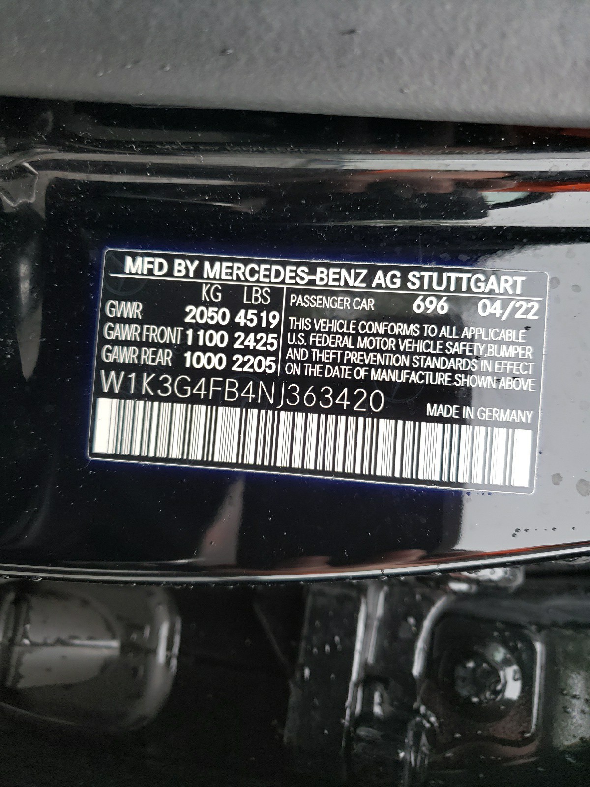 W1K3G4FB4NJ363420 2022 Mercedes-Benz A 220 4Matic