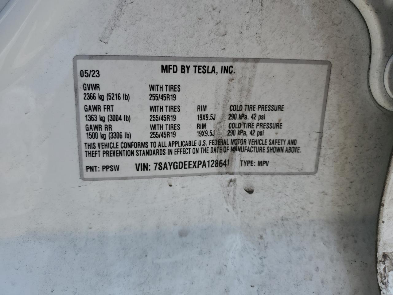 7SAYGDEEXPA128641 2023 Tesla Model Y