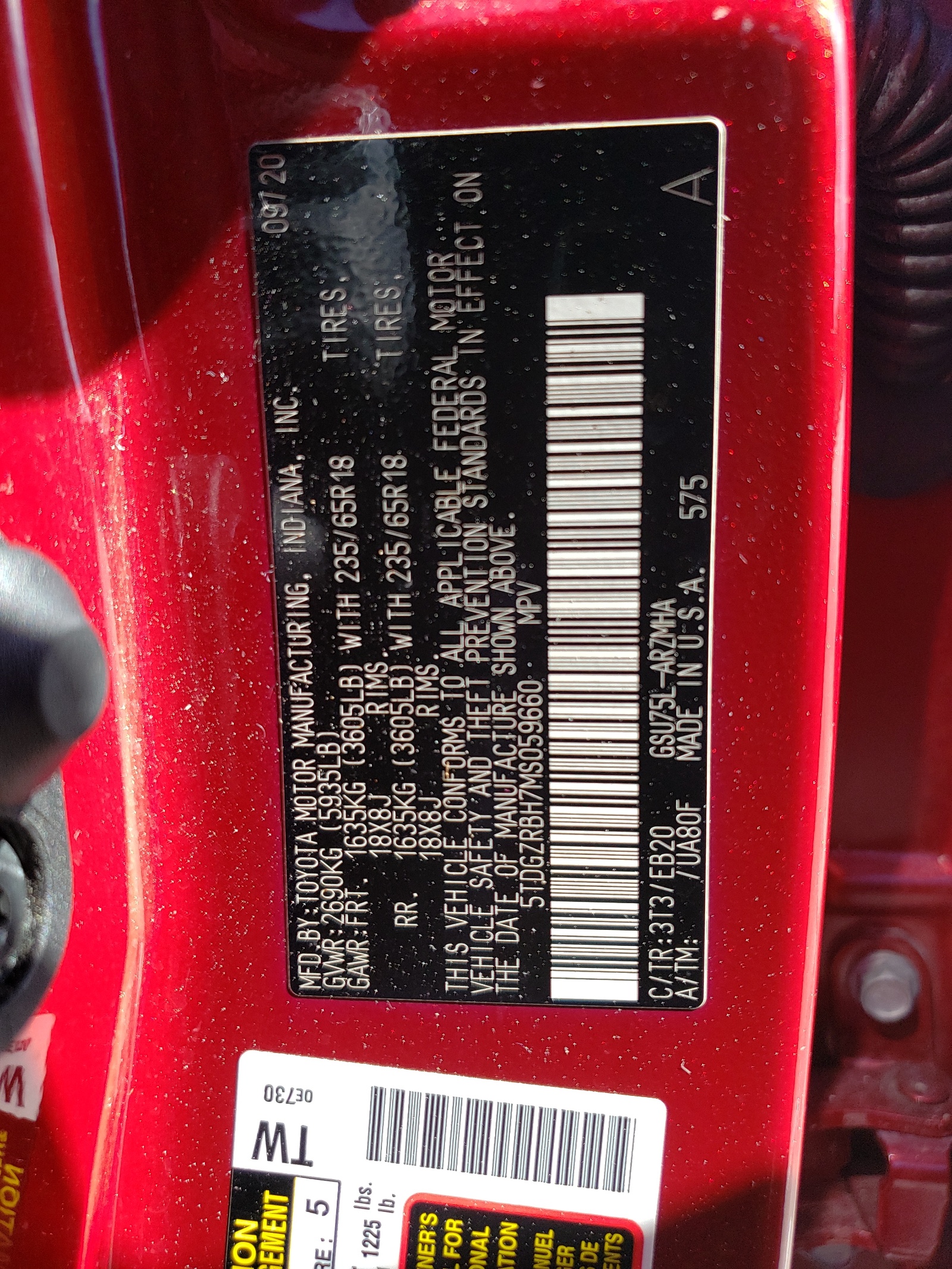 5TDGZRBH7MS059660 2021 Toyota Highlander Xle