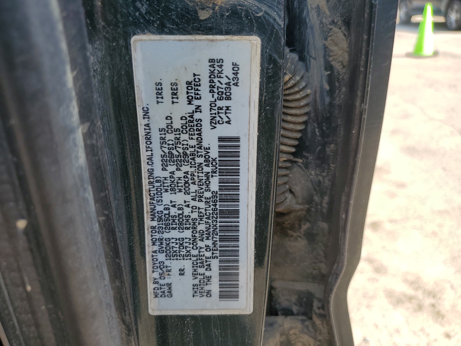 5TEHN72NX3Z264692 2003 Toyota Tacoma Double Cab