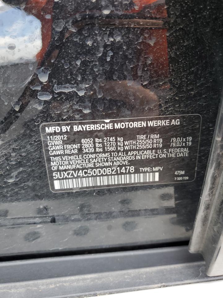 2013 BMW X5 xDrive35I VIN: 5UXZV4C50D0B21478 Lot: 57616984