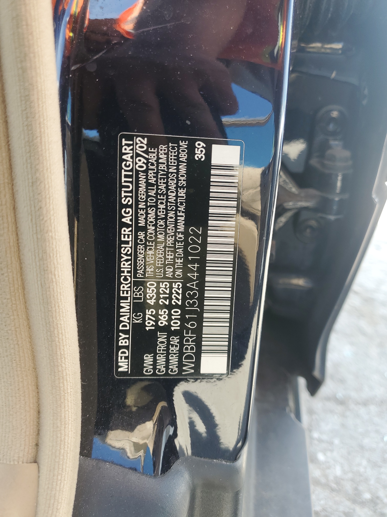 WDBRF61J33A441022 2003 Mercedes-Benz C 240