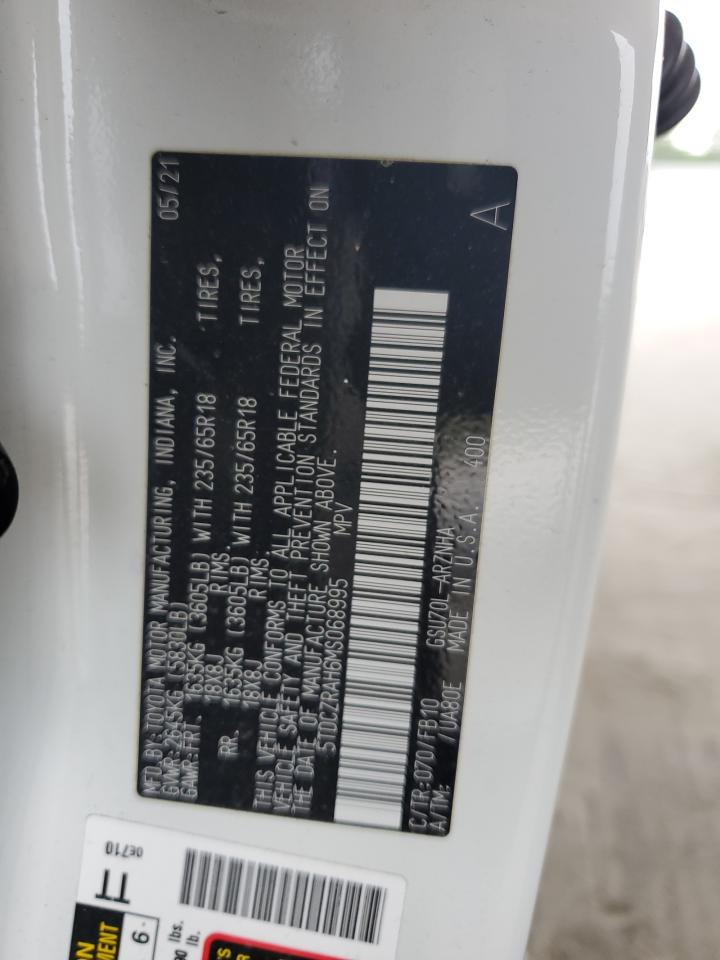 2021 Toyota Highlander L VIN: 5TDCZRAH6MS068995 Lot: 60227734