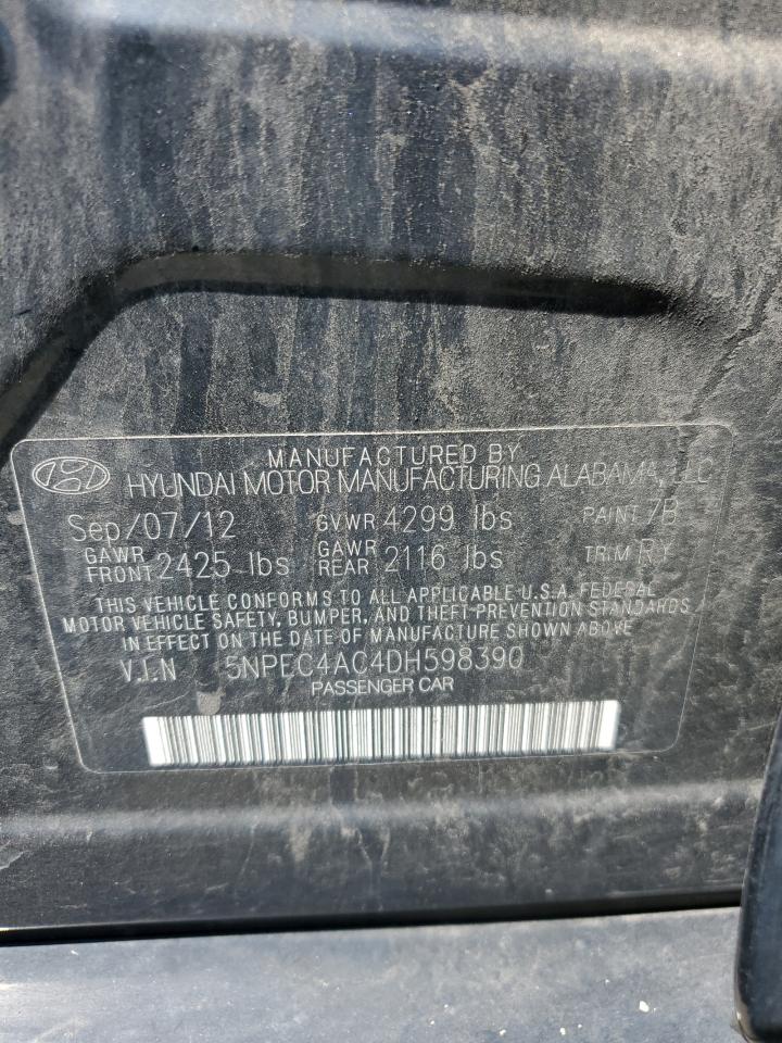 2013 Hyundai Sonata Se VIN: 5NPEC4AC4DH598390 Lot: 60482144