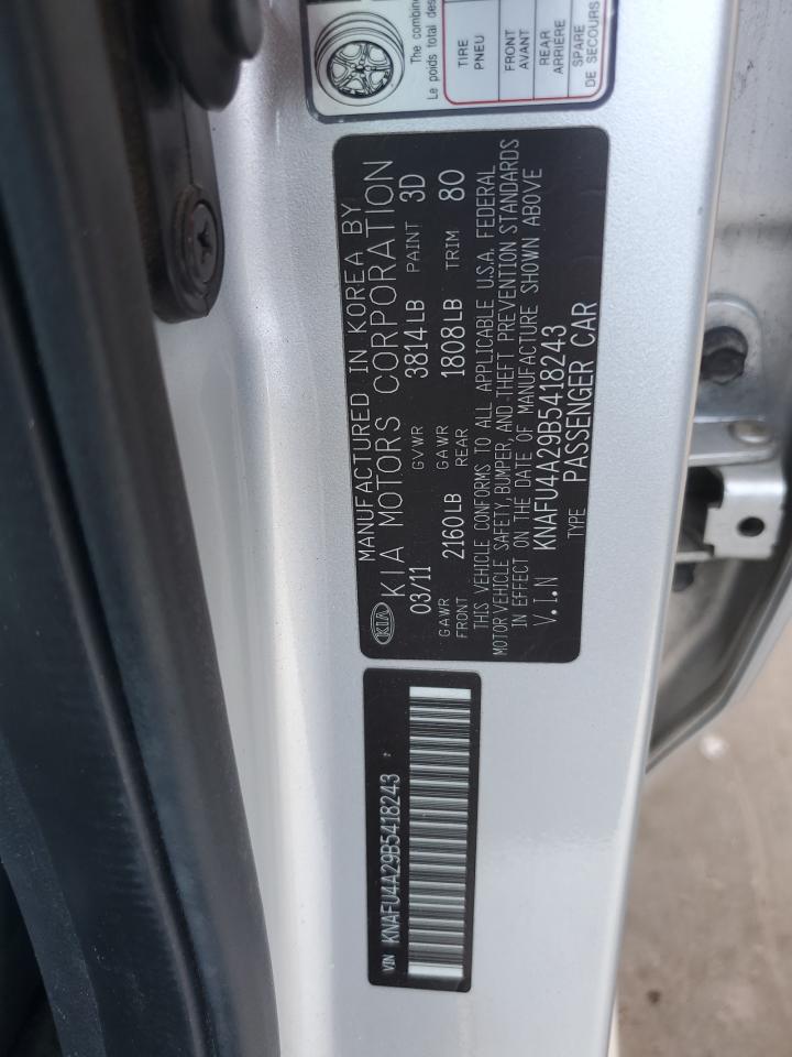 2011 Kia Forte Ex VIN: KNAFU4A29B5418243 Lot: 59344964