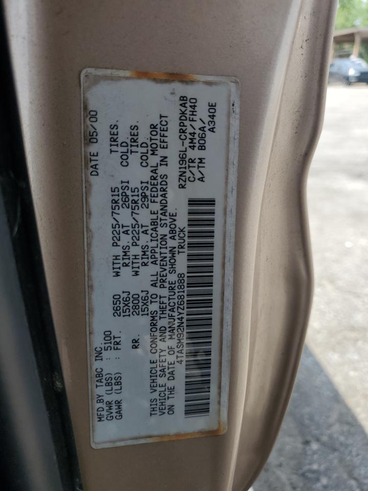 2000 Toyota Tacoma Xtracab Prerunner VIN: 4TASM92N4YZ681888 Lot: 57834504