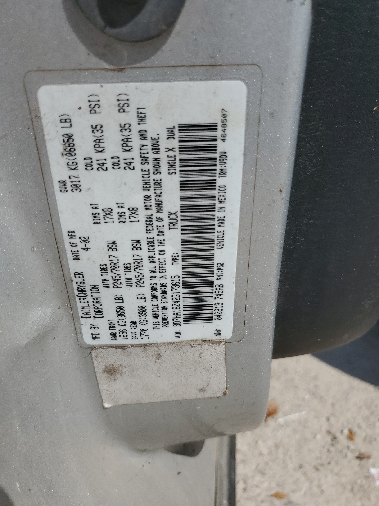 3D7HA18Z42G173615 2002 Dodge Ram 1500