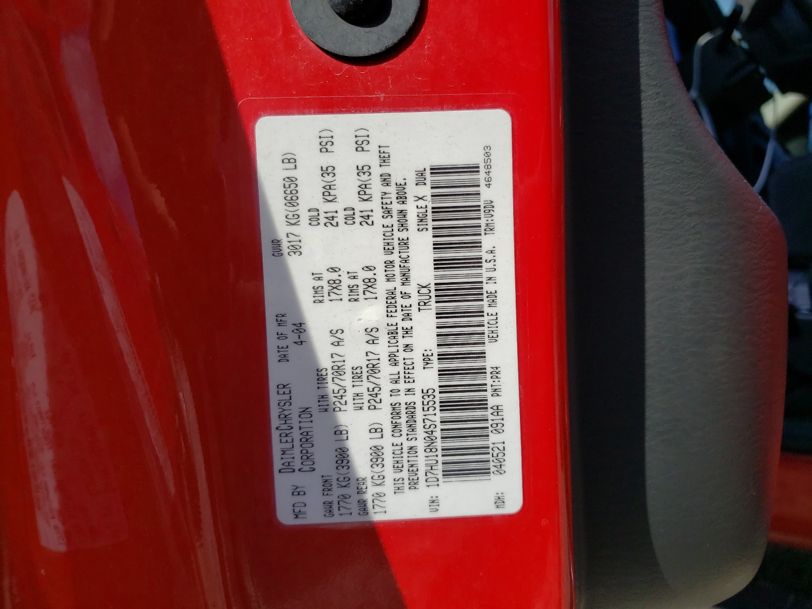 1D7HU18N04S715535 2004 Dodge Ram 1500 St