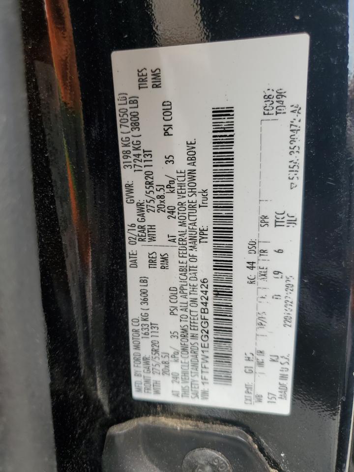 2016 Ford F150 Supercrew VIN: 1FTFW1EG2GFB42426 Lot: 58085544