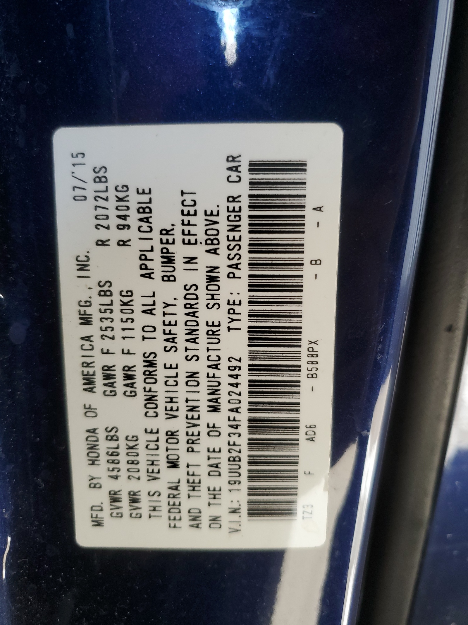 19UUB2F34FA024492 2015 Acura Tlx