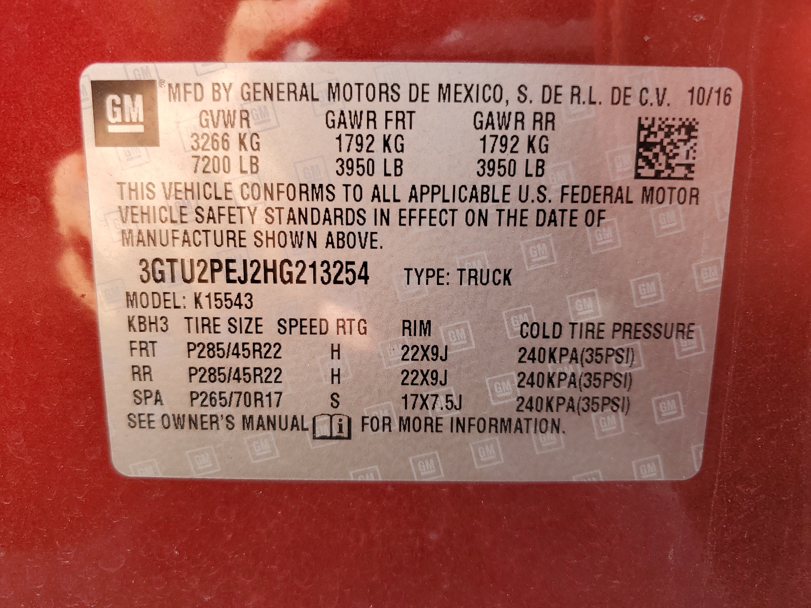 3GTU2PEJ2HG213254 2017 GMC Sierra K1500 Denali