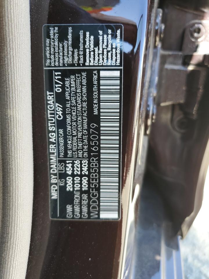 2011 Mercedes-Benz C 300 VIN: WDDGF5EB5BR165079 Lot: 60732114