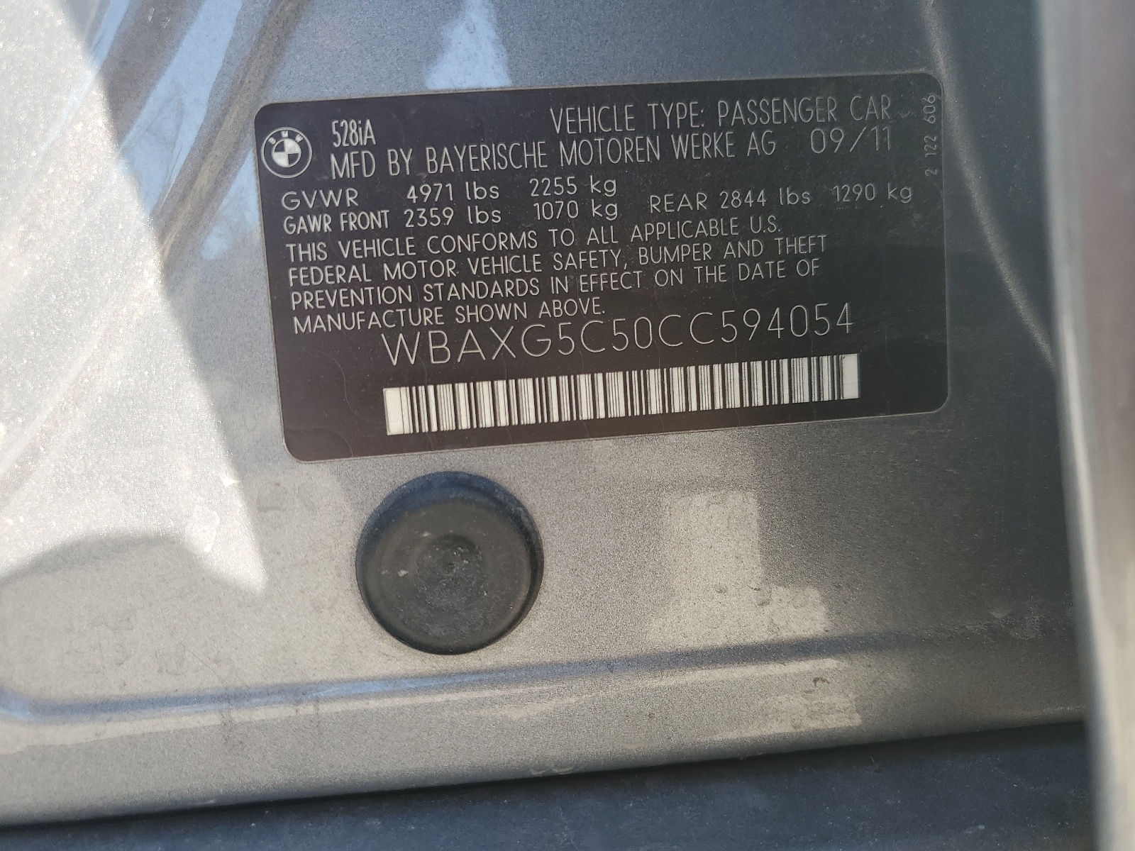 WBAXG5C50CC594054 2012 BMW 528 I