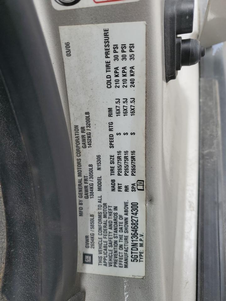 2006 Hummer H3 VIN: 5GTDN136468274300 Lot: 57358934