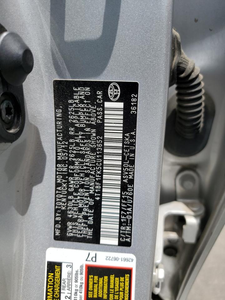 4T1BF1FK5CU113652 2020 Toyota Camry Base