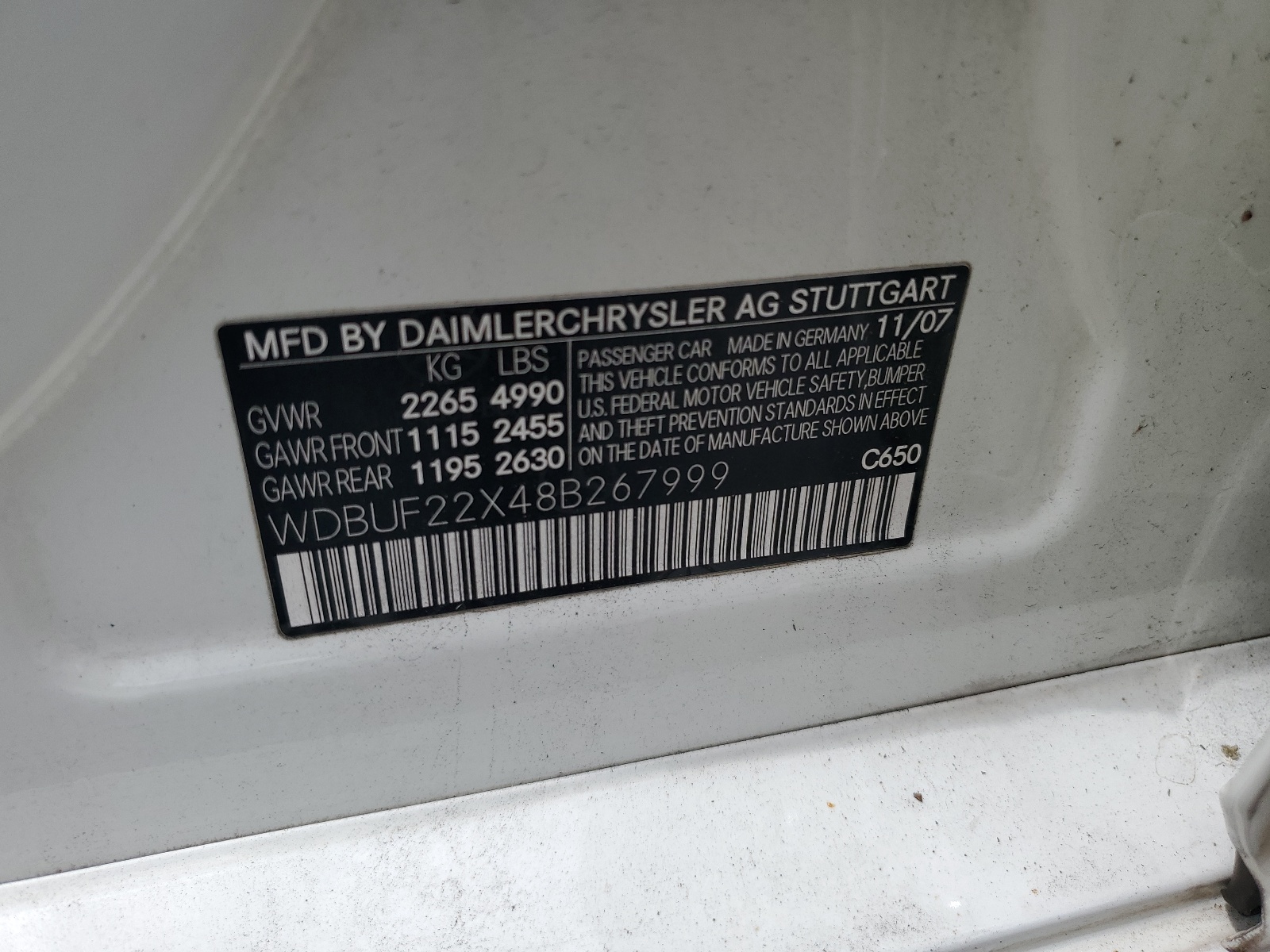 WDBUF22X48B267999 2008 Mercedes-Benz E 320 Cdi