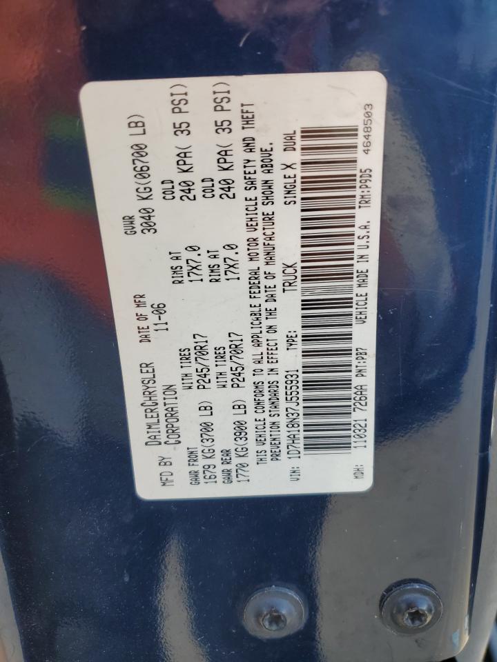 2007 Dodge Ram 1500 St VIN: 1D7HA18N37J555931 Lot: 60660224