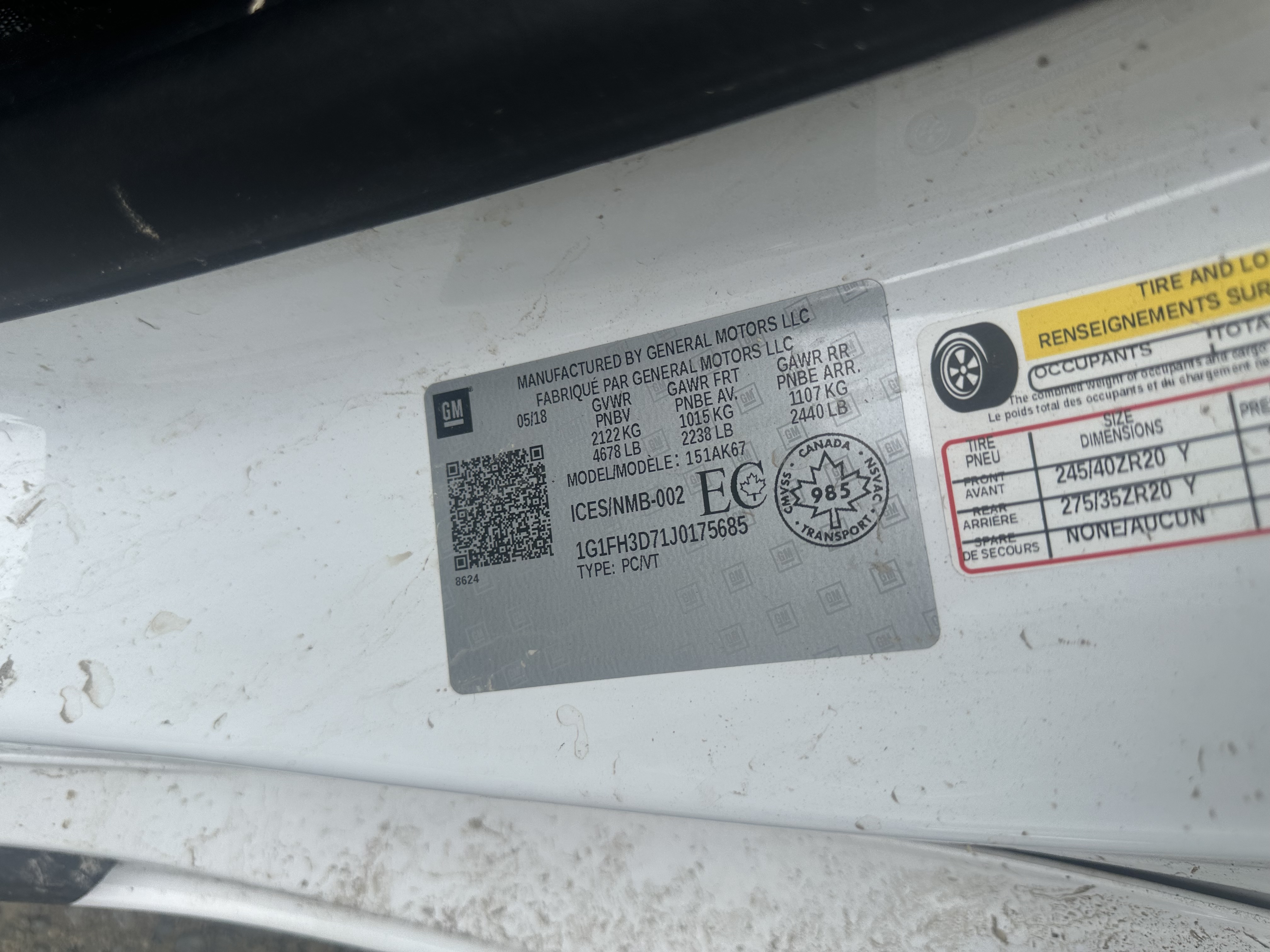 1G1FH3D71J0175685 2018 Chevrolet Camaro Ss