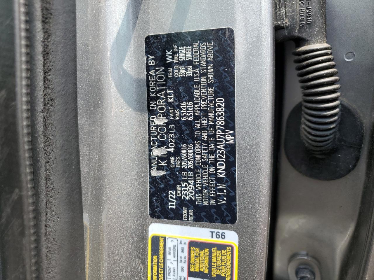 KNDJ23AU7P7863820 2023 Kia Soul Lx